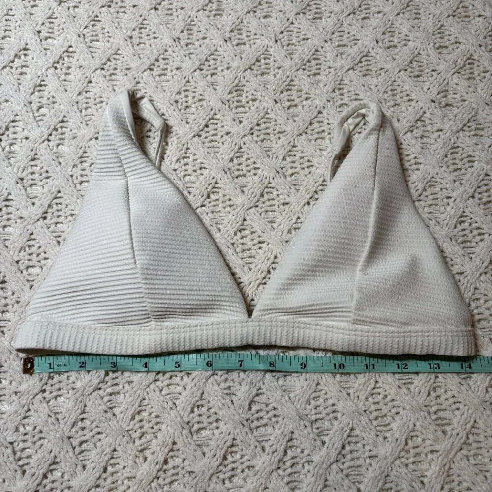L*Space Ribbed Triangle Bikini Top – White Women’s Size M‎ - NWOT